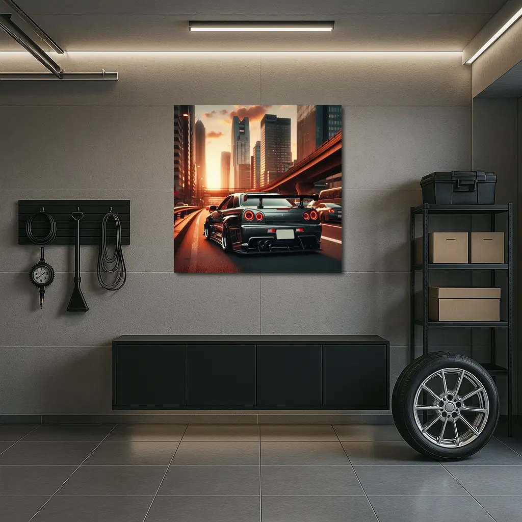 Nissan Skyline GT R City Sunset Drive – Wall Art