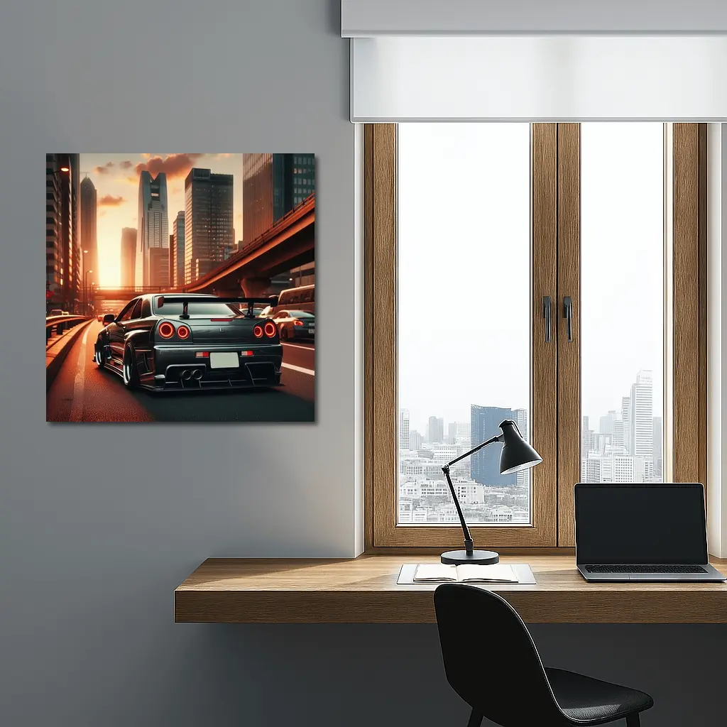 Nissan Skyline GT R City Sunset Drive – Wall Art