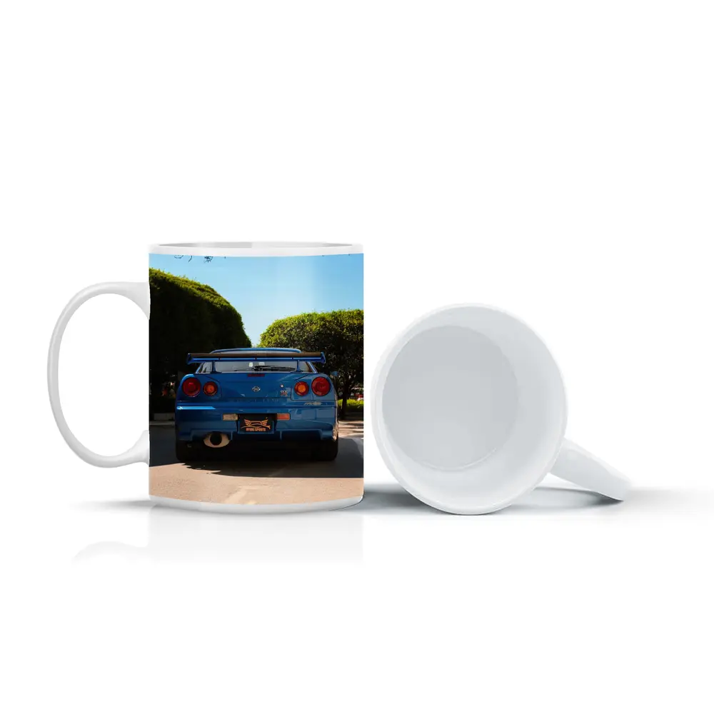 Nissan Skyline GT-R R34 Blue City Street – Mugs