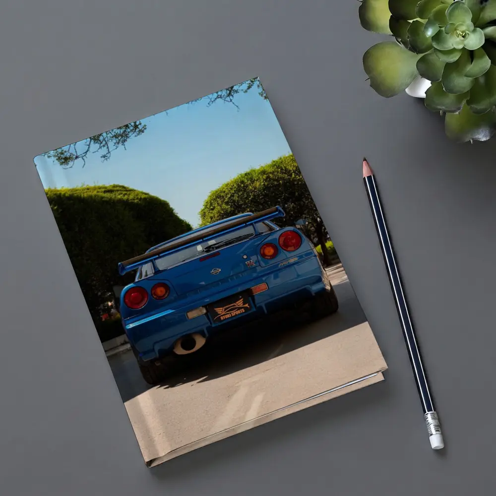 Nissan Skyline GT-R R34 Blue City Street – Notebooks