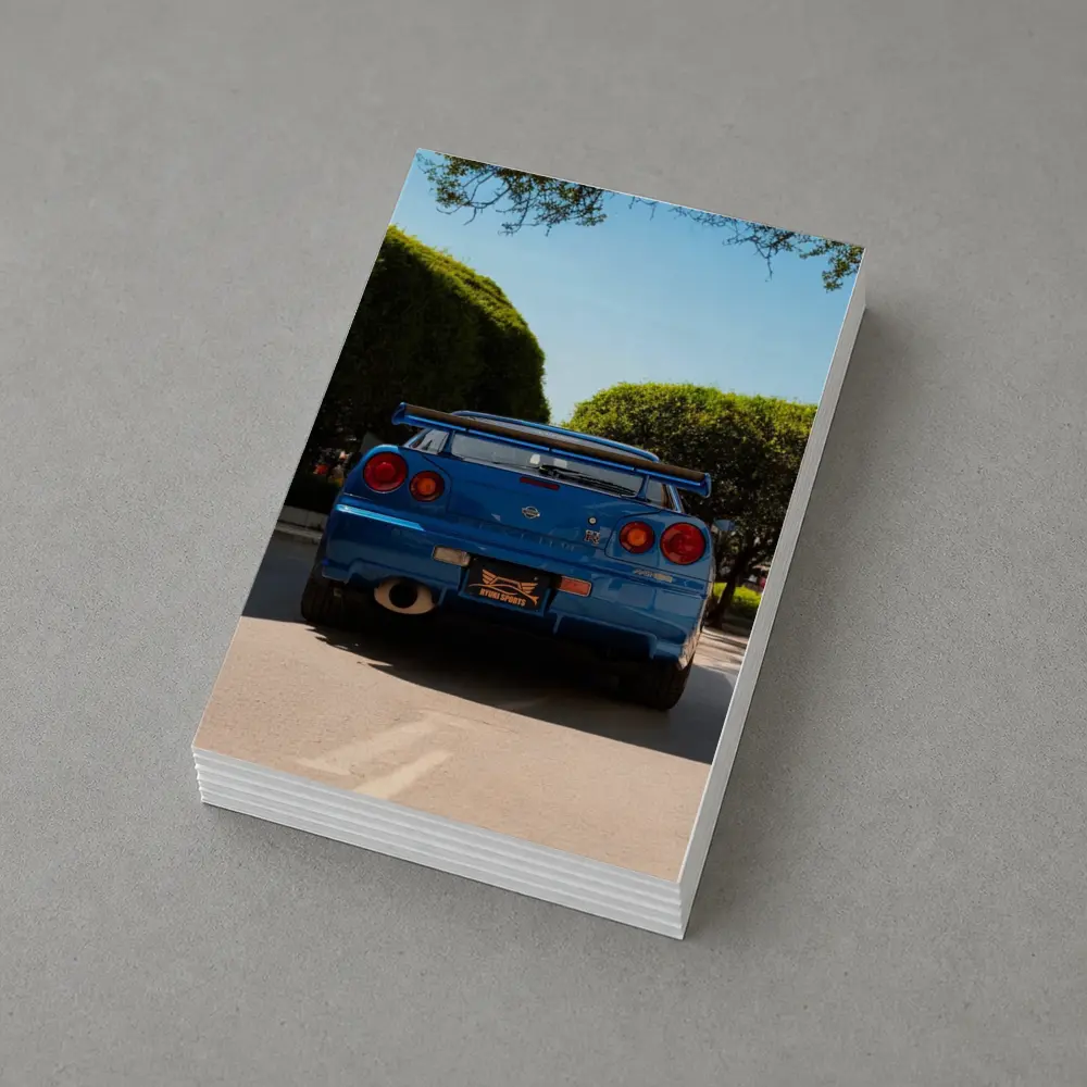Nissan Skyline GT-R R34 Blue City Street – Postcards