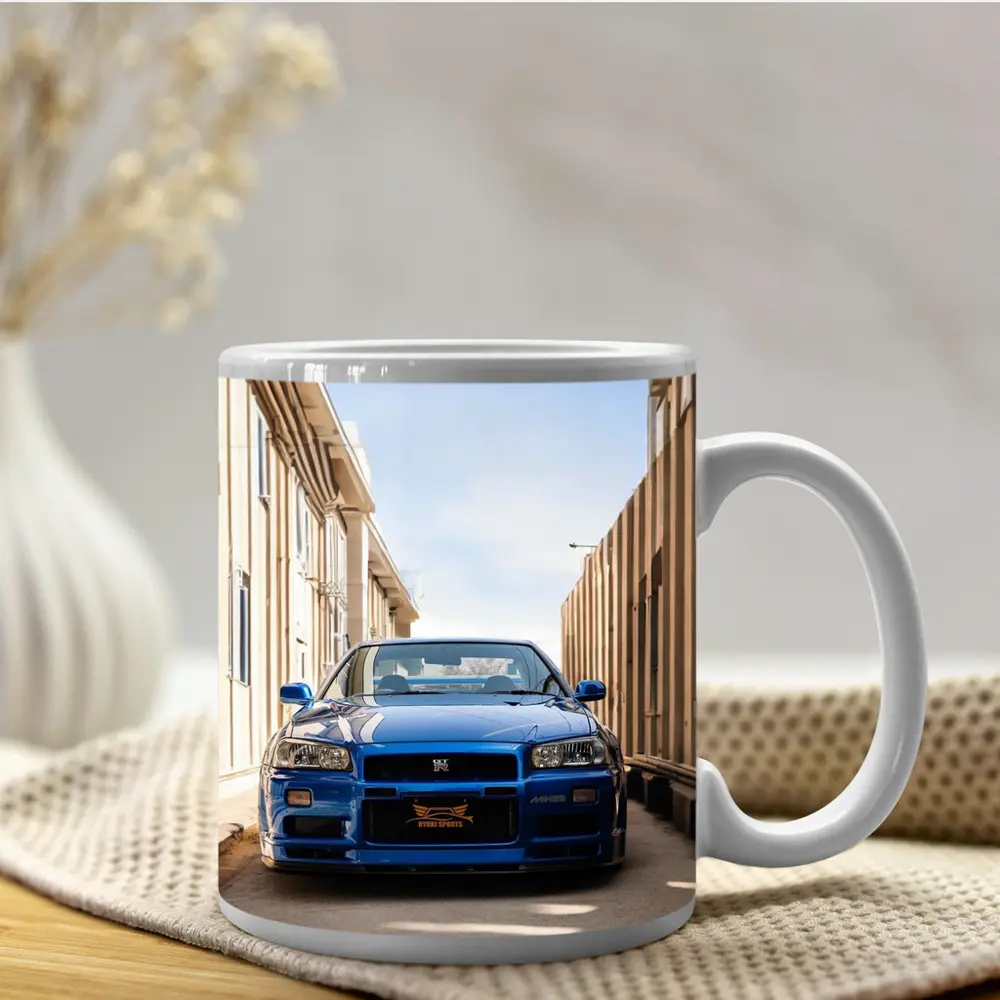 Nissan Skyline GT-R R34 Blue City Alley – Mugs