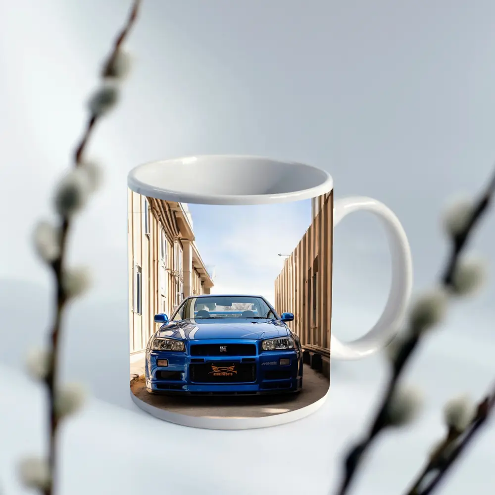 Nissan Skyline GT-R R34 Blue City Alley – Mugs