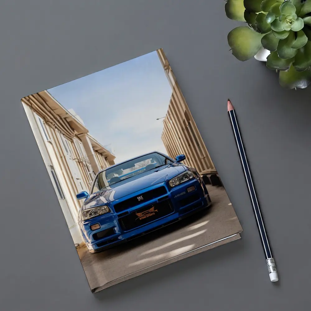 Nissan Skyline GT-R R34 Blue City Alley – Notebooks