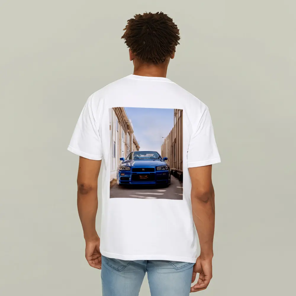 Nissan Skyline GT-R R34 Blue City Alley – T-Shirts