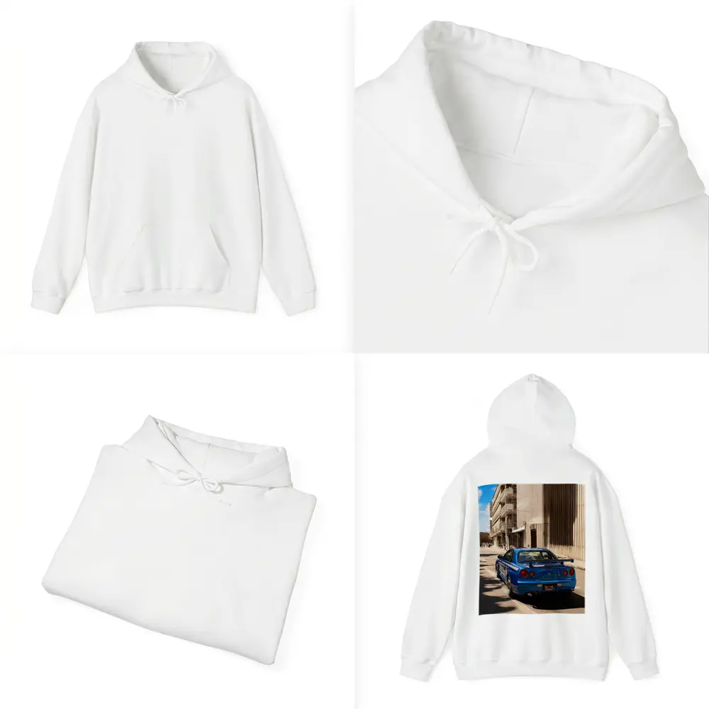 Nissan Skyline GT-R R34 Blue City Street – Hoodies