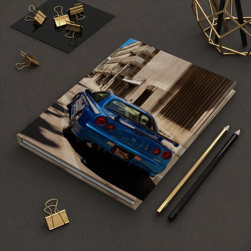 Nissan Skyline GT-R R34 Blue City Street – Notebooks