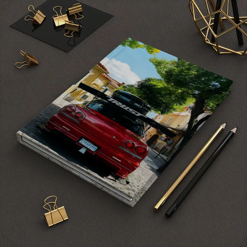 Nissan Skyline GT-R R34 Red Street Scene – Notebooks