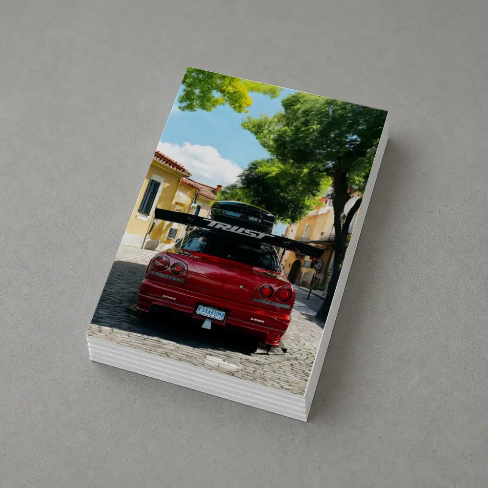 Nissan Skyline GT-R R34 Red Street Scene – Postcards