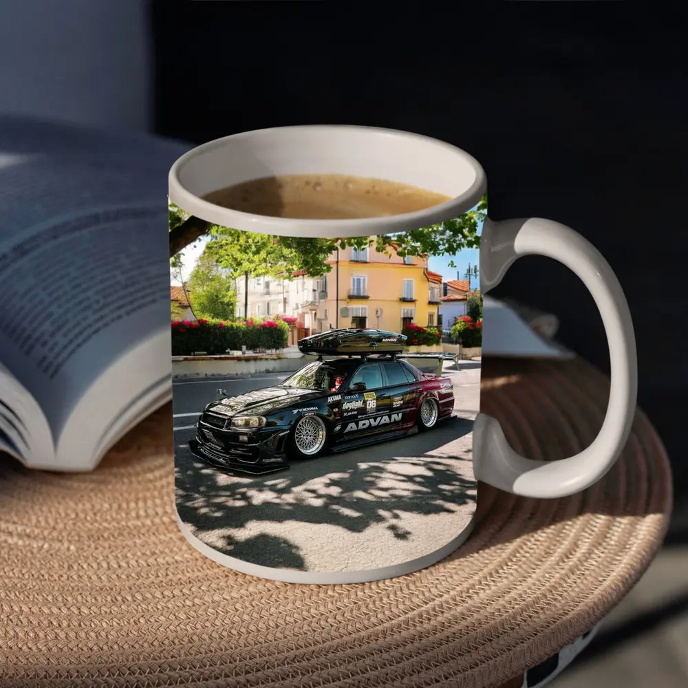 Nissan Skyline GT-R R34 Valencia Street Scene – Mugs