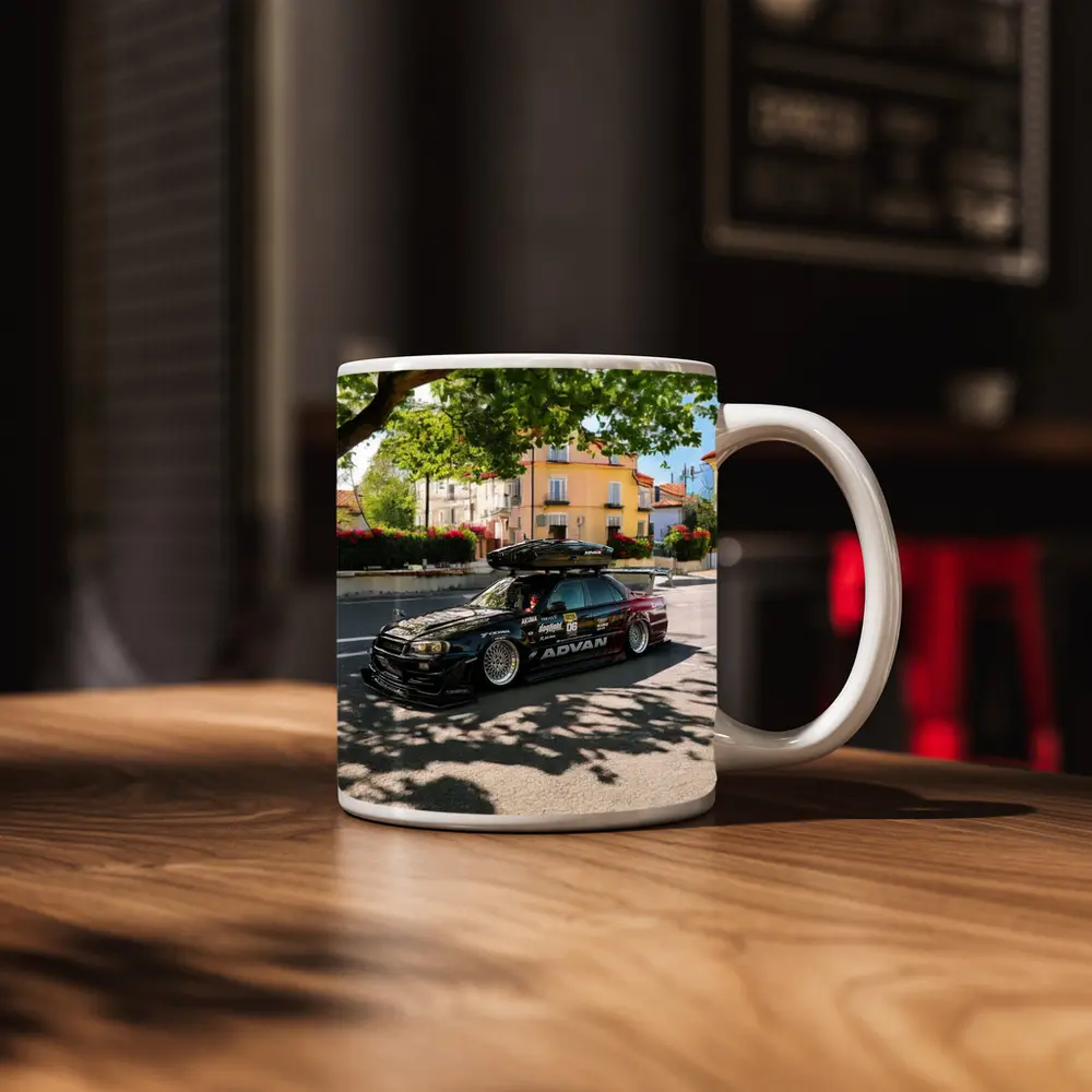 Nissan Skyline GT-R R34 Valencia Street Scene – Mugs