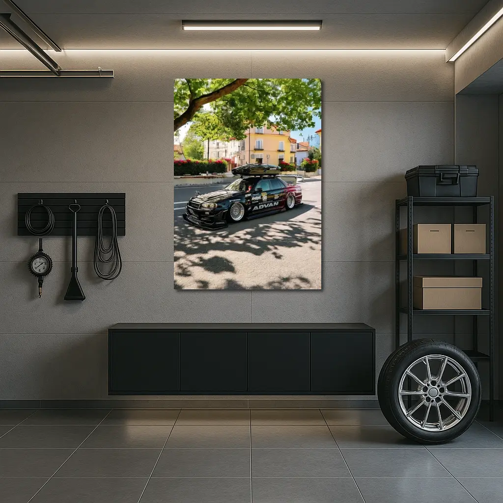 Nissan Skyline GT-R R34 Valencia Street Scene – Wall Art