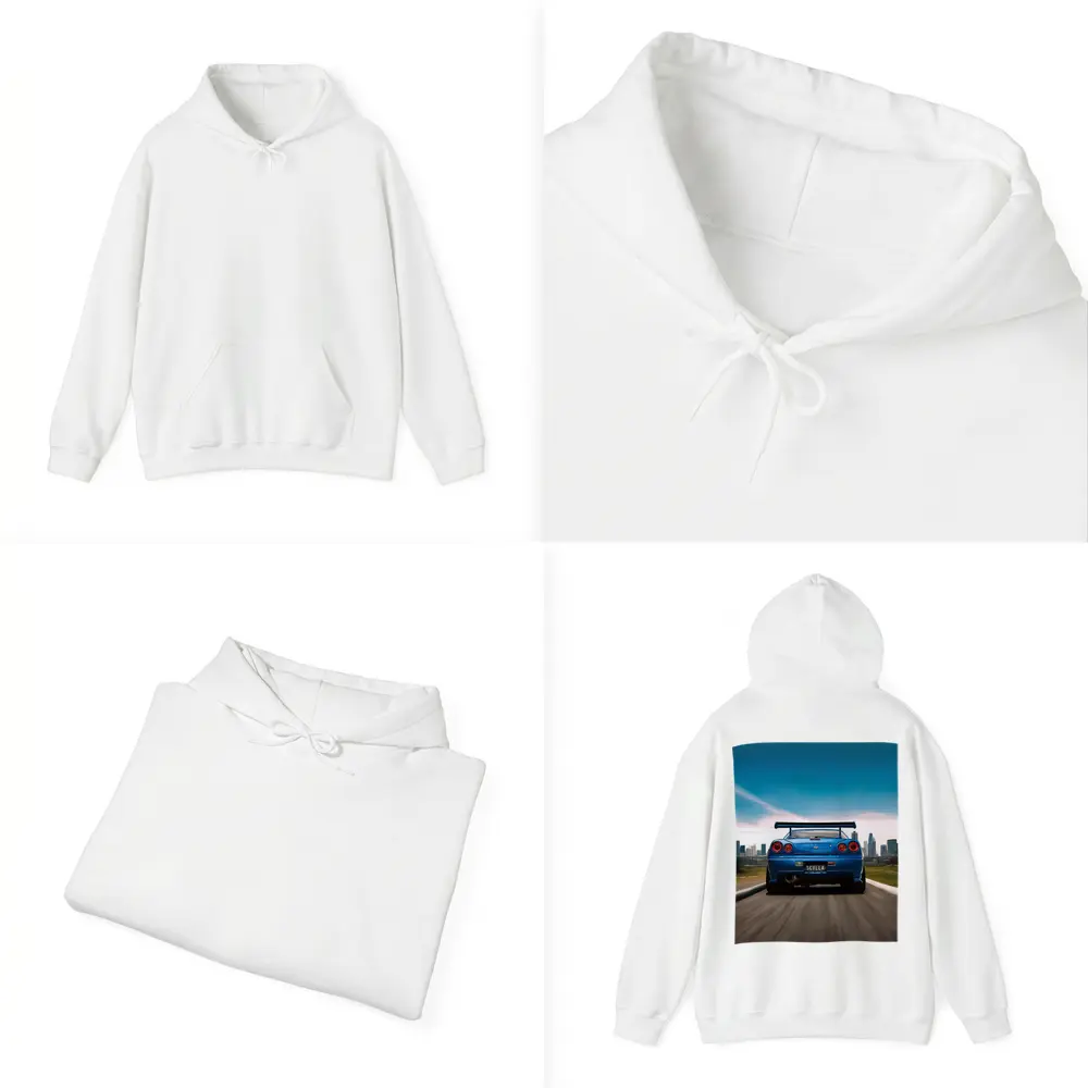 Nissan Skyline GT-R R34 Blue City Street – Hoodies