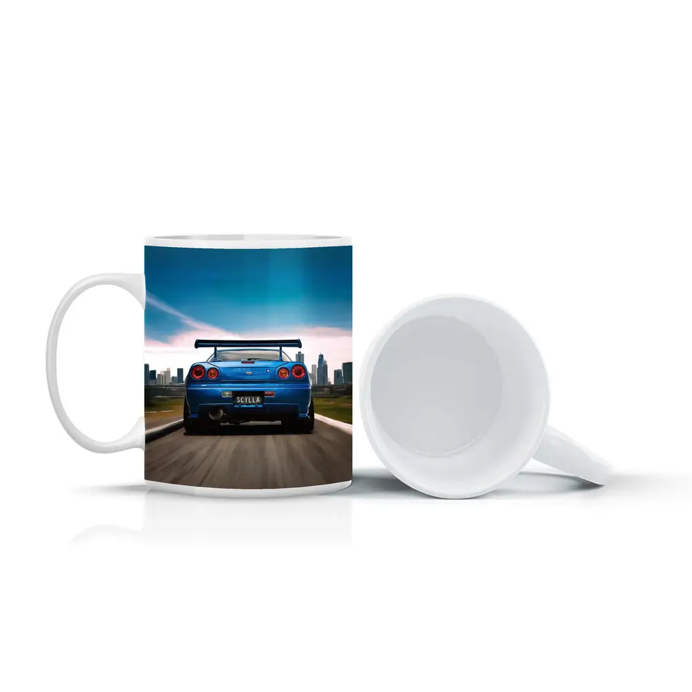 Nissan Skyline GT-R R34 Blue City Street – Mugs