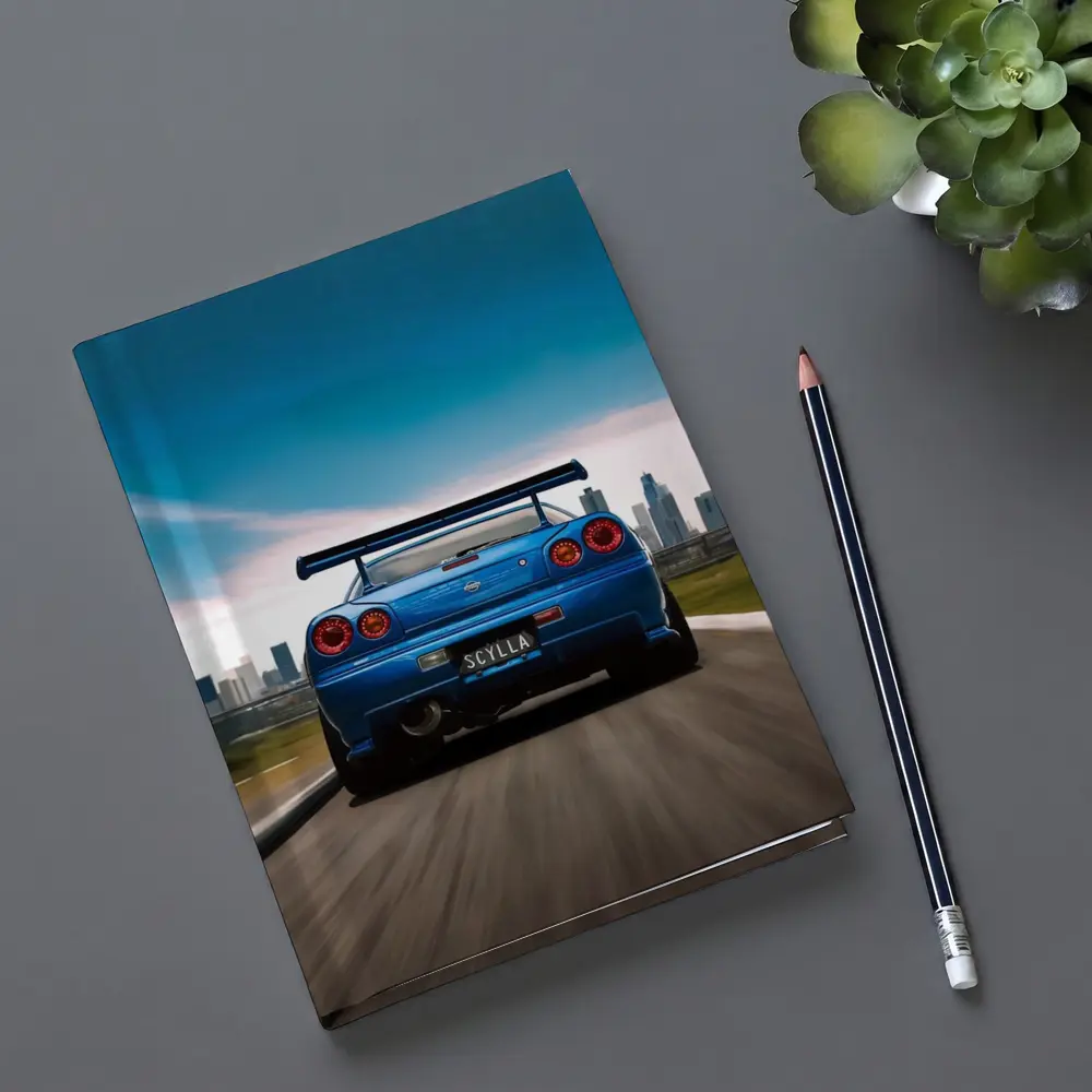 Nissan Skyline GT-R R34 Blue City Street – Notebooks