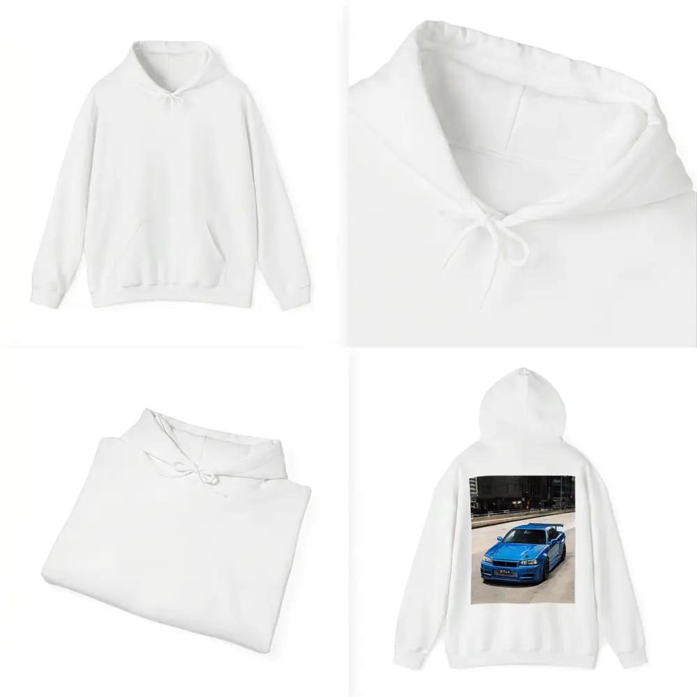 Nissan Skyline GT-R R34 Blue City Street – Hoodies