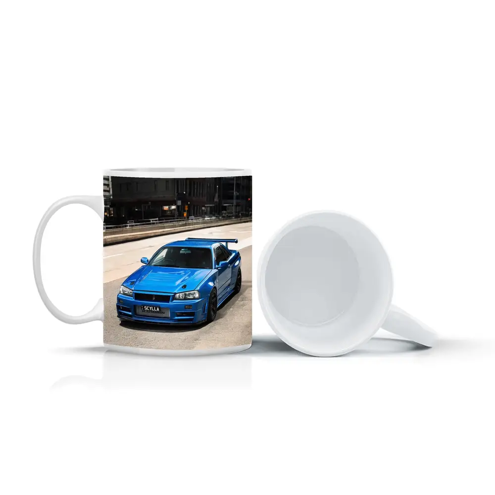 Nissan Skyline GT-R R34 Blue City Street – Mugs