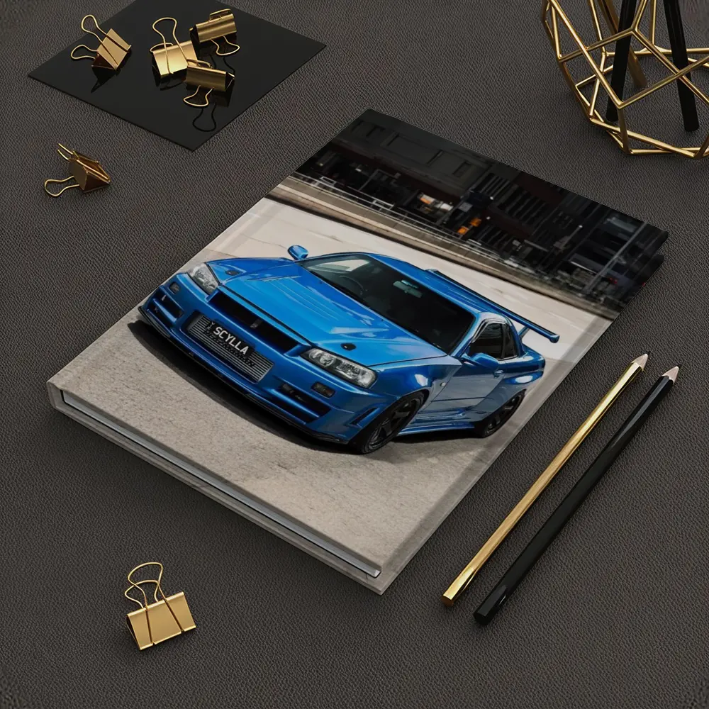 Nissan Skyline GT-R R34 Blue City Street – Notebooks