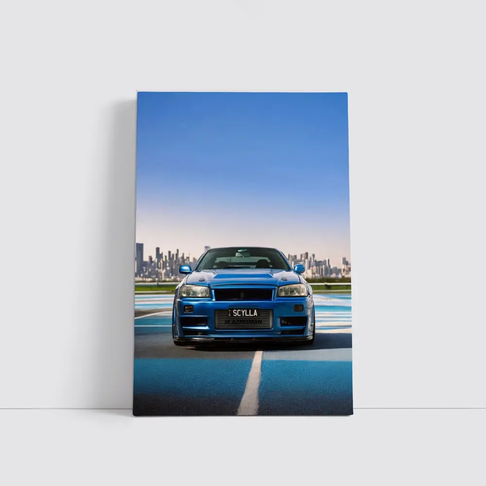 Nissan Skyline GT-R R34 Blue City Track – Wall Art
