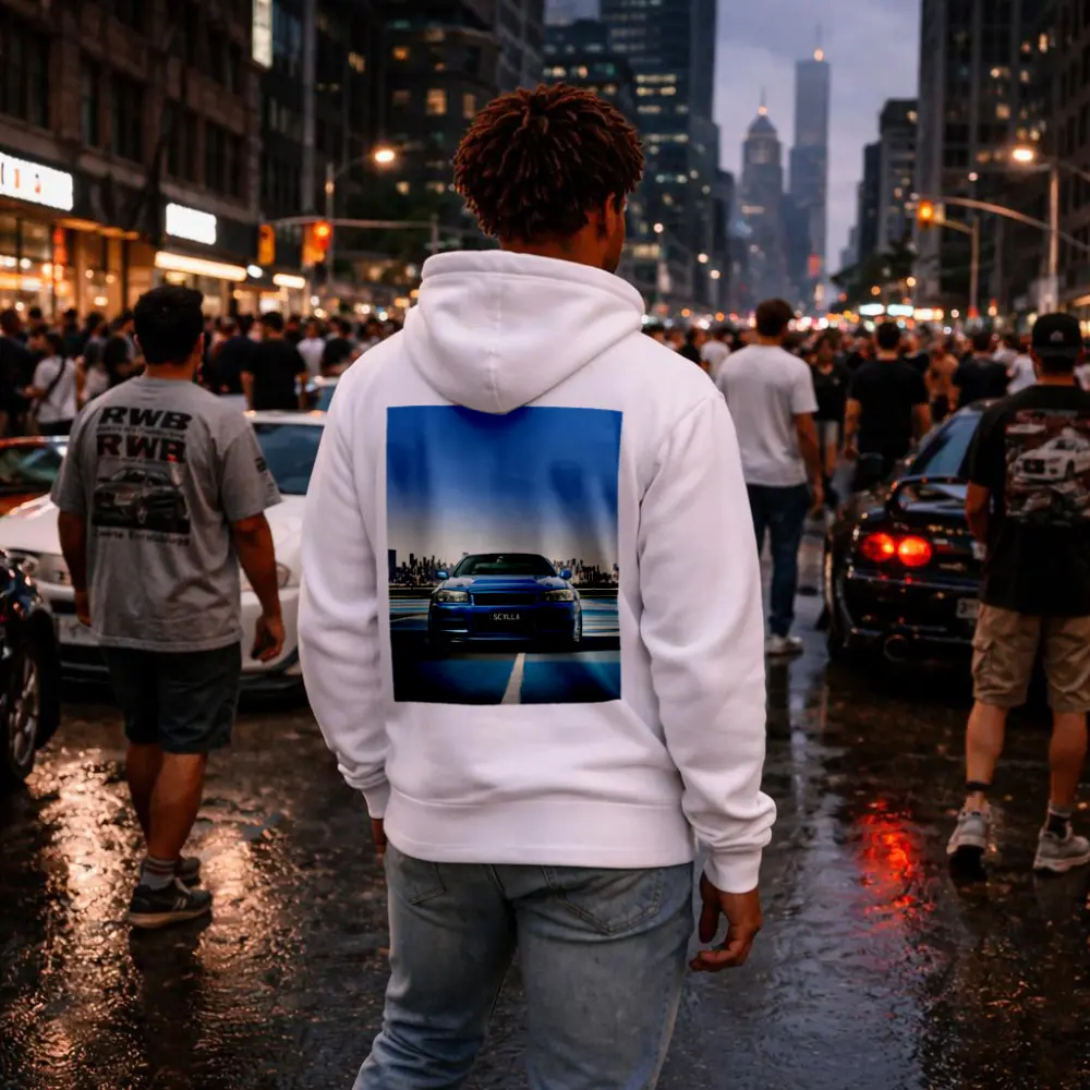 Nissan Skyline GT-R R34 Blue City Track – Hoodies