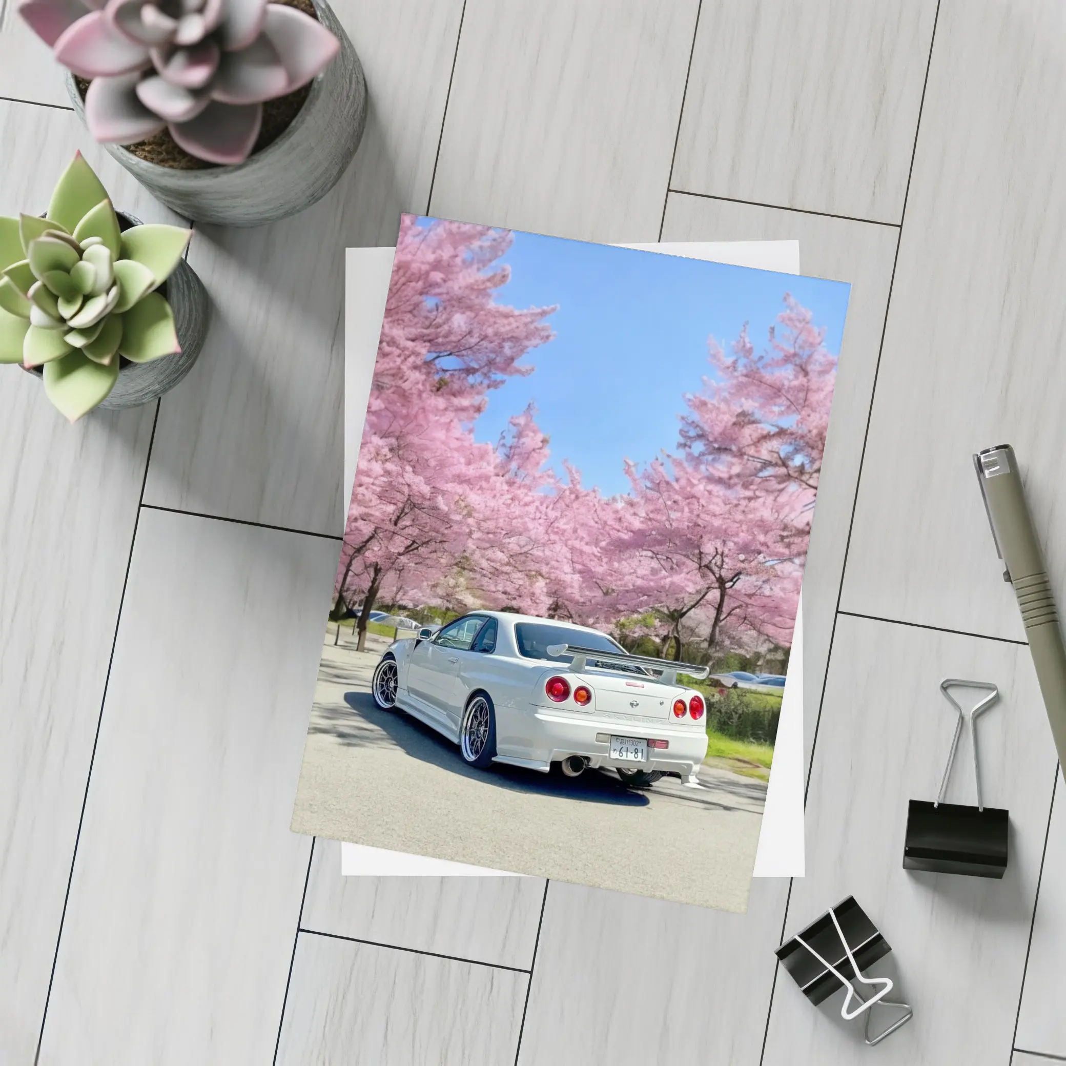Nissan Skyline GT-R R34 Cherry Blossoms Japan – Postcards