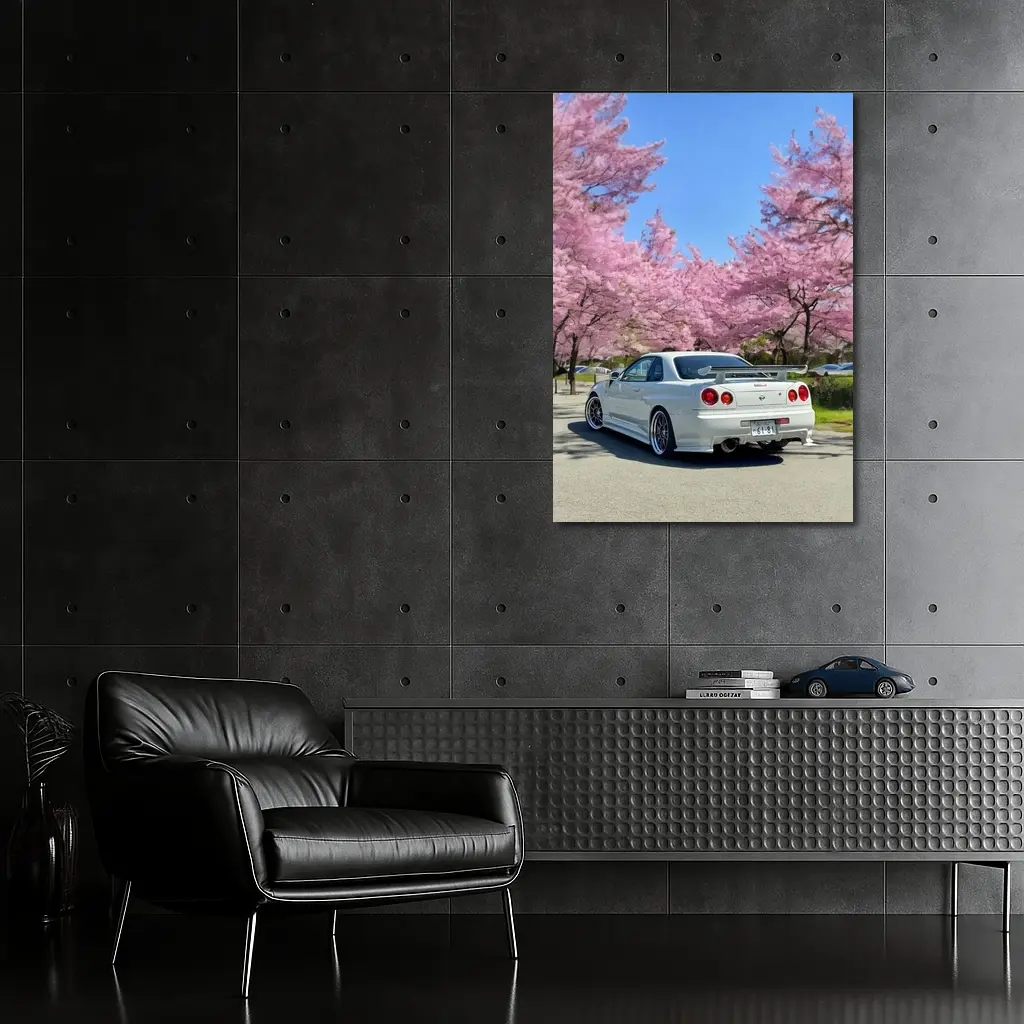 Nissan Skyline GT-R R34 Cherry Blossoms Japan – Wall Art