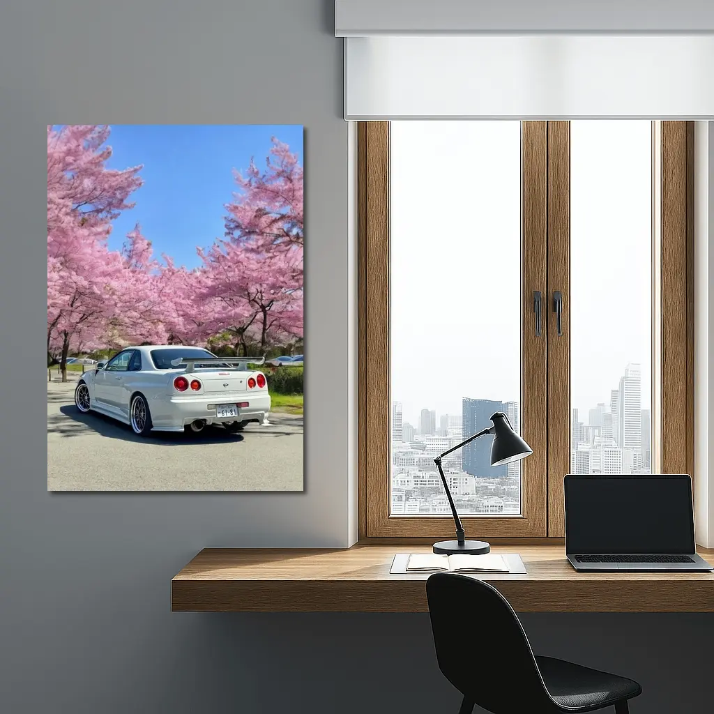 Nissan Skyline GT-R R34 Cherry Blossoms Japan – Wall Art