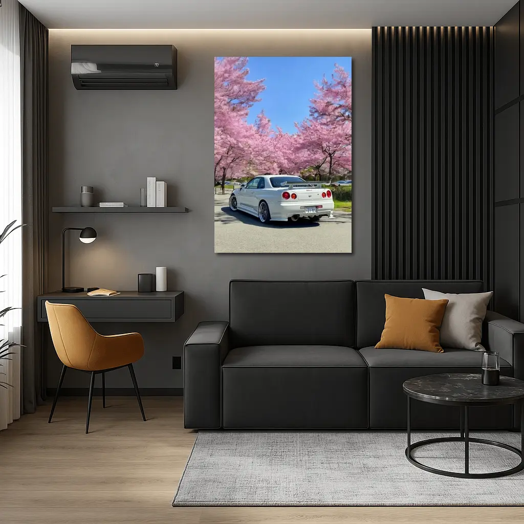 Nissan Skyline GT-R R34 Cherry Blossoms Japan – Wall Art
