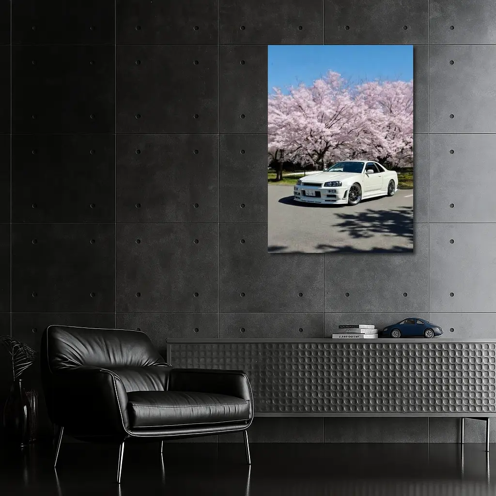 Nissan Skyline GT-R R34 Cherry Blossoms – Wall Art