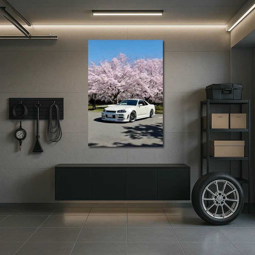 Nissan Skyline GT-R R34 Cherry Blossoms – Wall Art