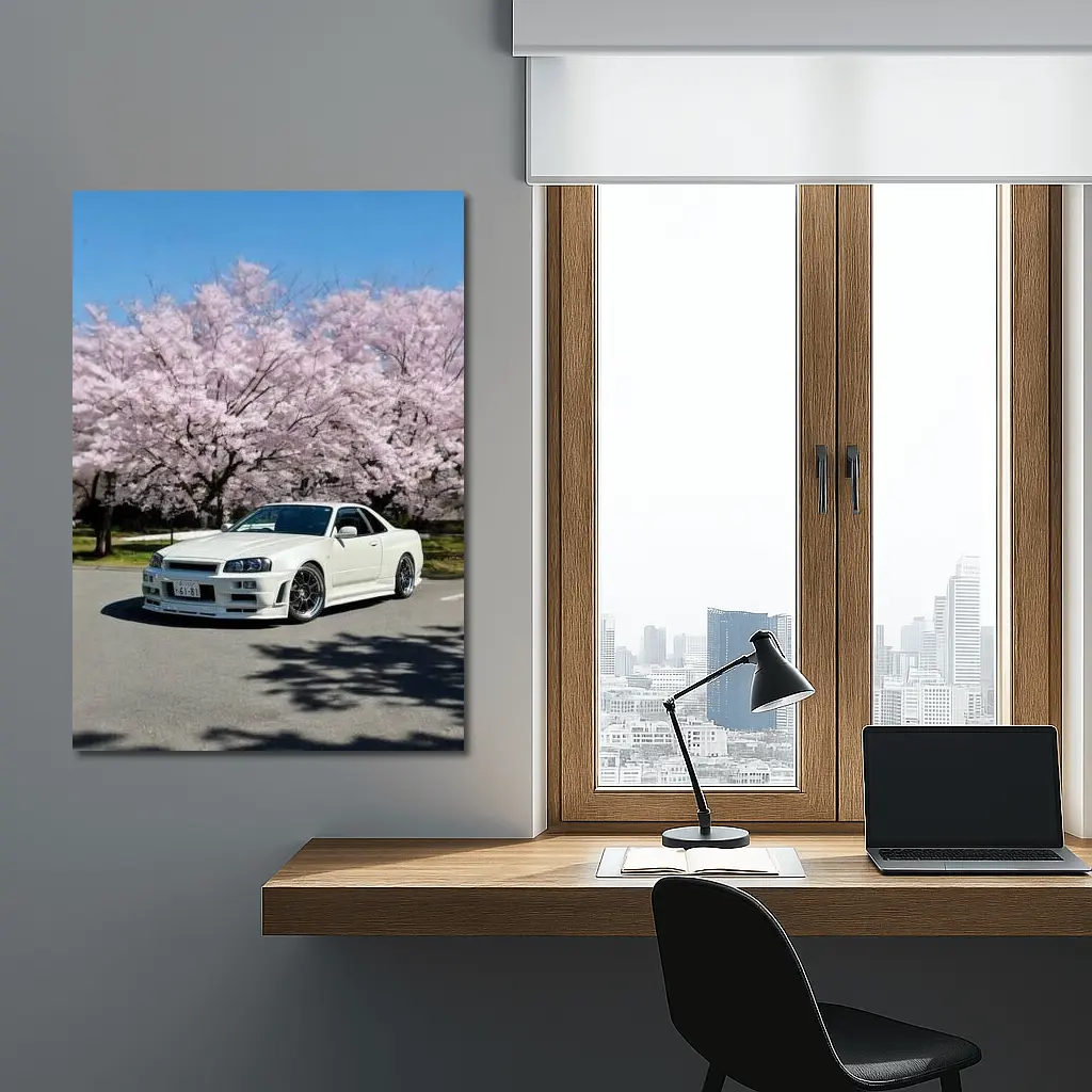 Nissan Skyline GT-R R34 Cherry Blossoms – Wall Art