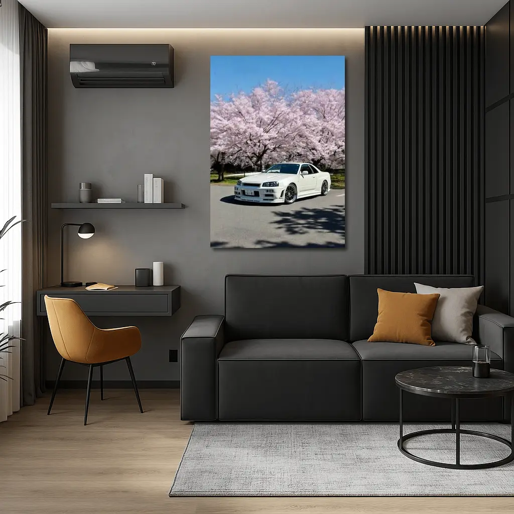 Nissan Skyline GT-R R34 Cherry Blossoms – Wall Art