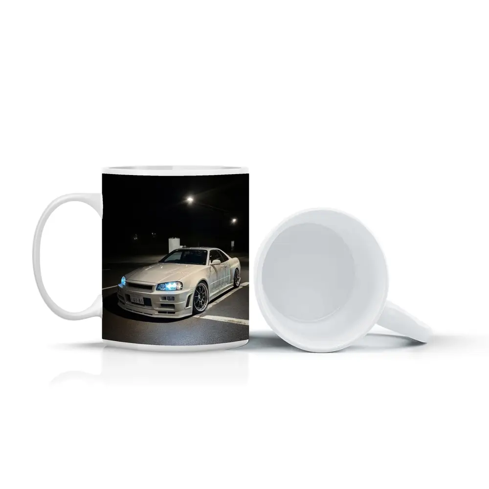 Nissan Skyline GT-R R34 White Night Parking – Mugs