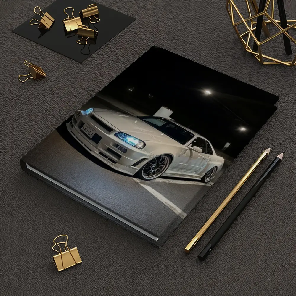 Nissan Skyline GT-R R34 White Night Parking – Notebooks