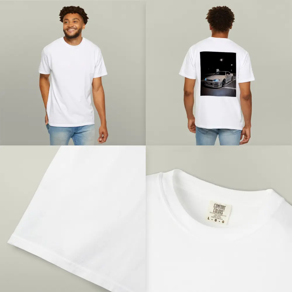 Nissan Skyline GT-R R34 White Night Parking – T-Shirts