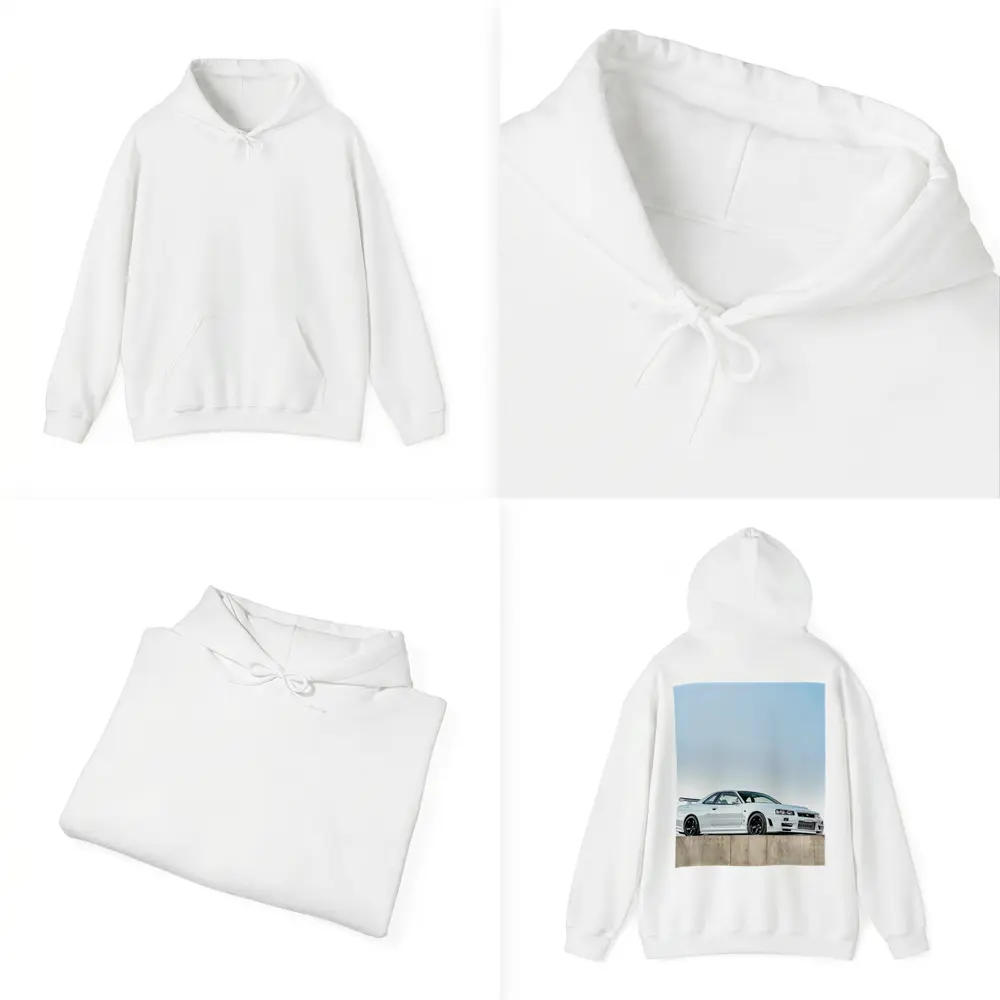 Nissan Skyline GT-R R34 White Concrete – Hoodies