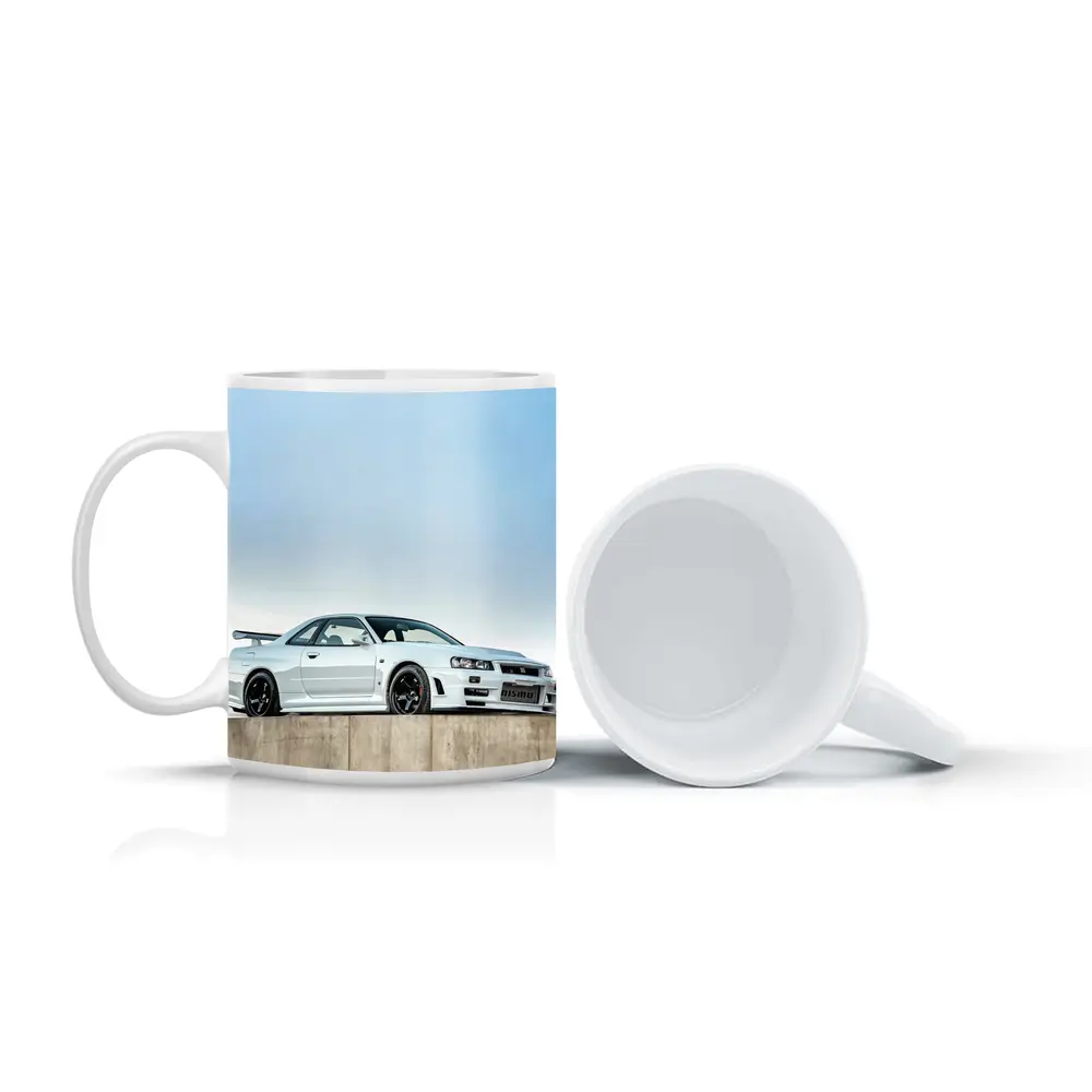Nissan Skyline GT-R R34 White Concrete – Mugs