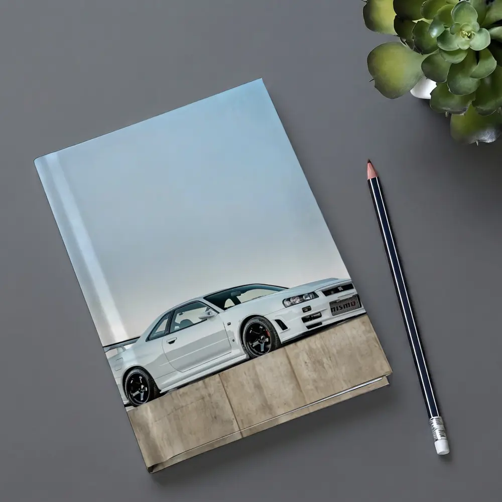 Nissan Skyline GT-R R34 White Concrete – Notebooks