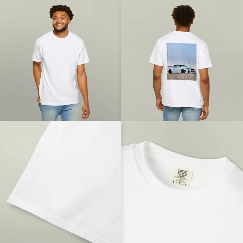 Nissan Skyline GT-R R34 White Concrete – T-Shirts