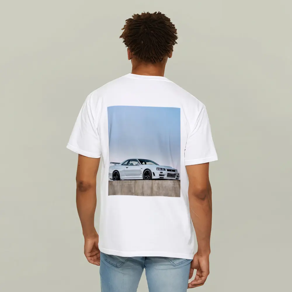 Nissan Skyline GT-R R34 White Concrete – T-Shirts