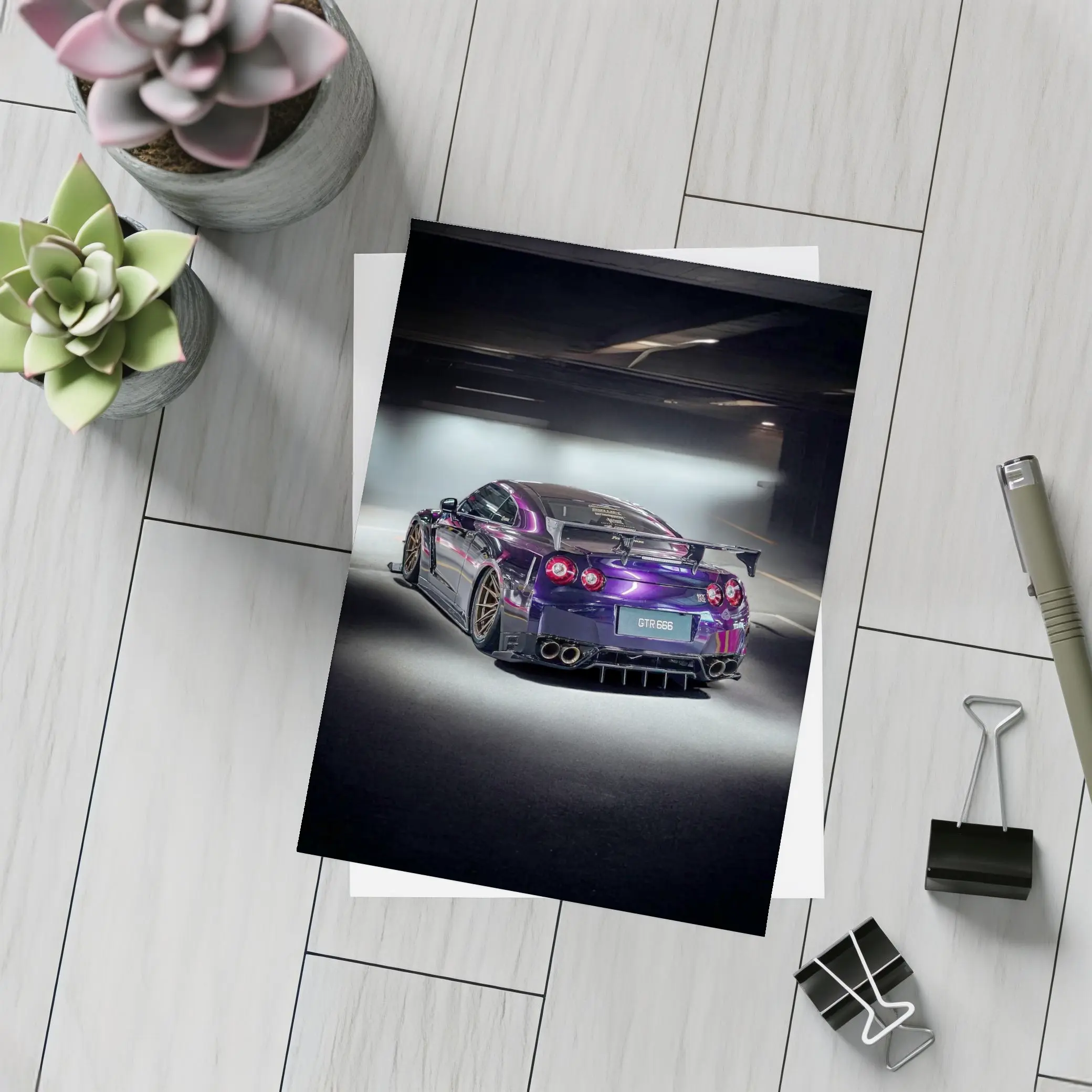 Nissan GTR Purple Wide Body Dark Garage – Postcards