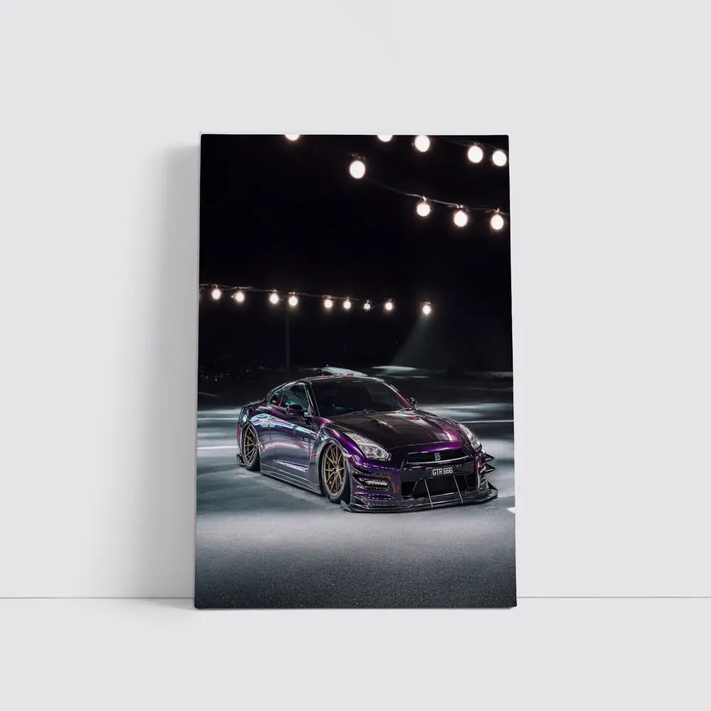 Nissan GT-R Purple Wide Body Night Shot – Wall Art