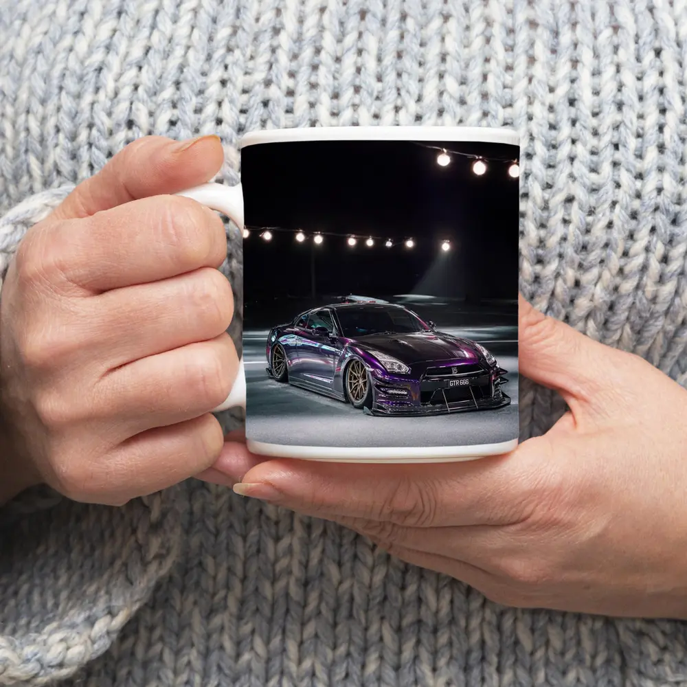 Nissan GT-R Purple Wide Body Night Shot – Mugs