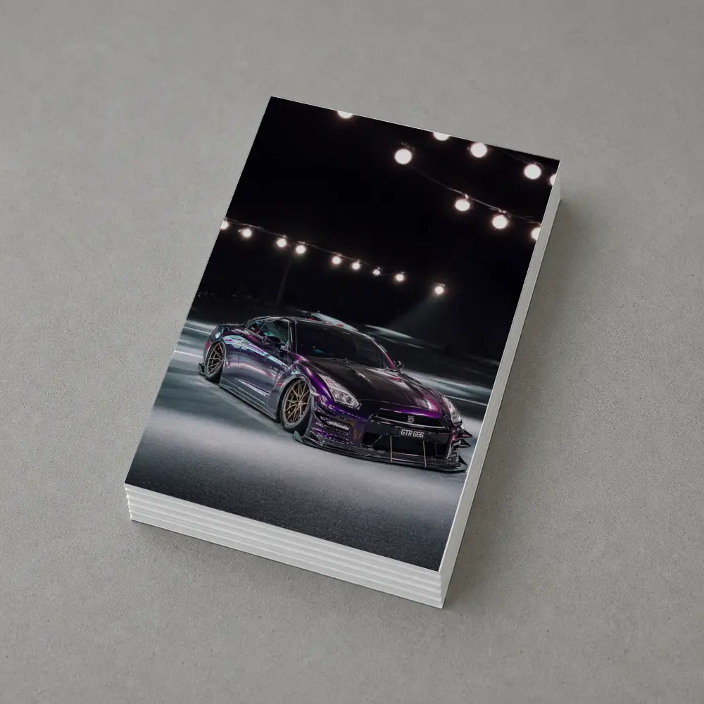 Nissan GT-R Purple Wide Body Night Shot – Postcards