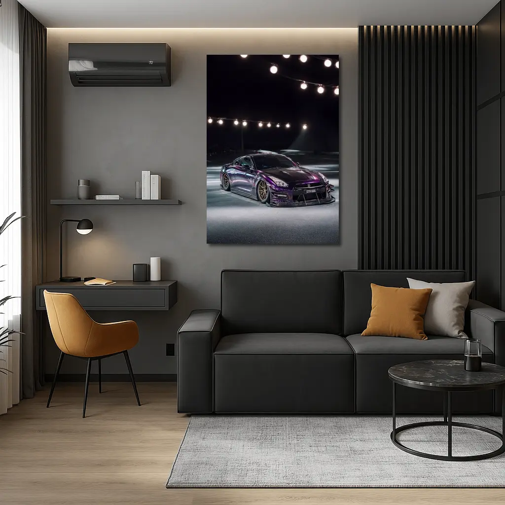 Nissan GT-R Purple Wide Body Night Shot – Wall Art