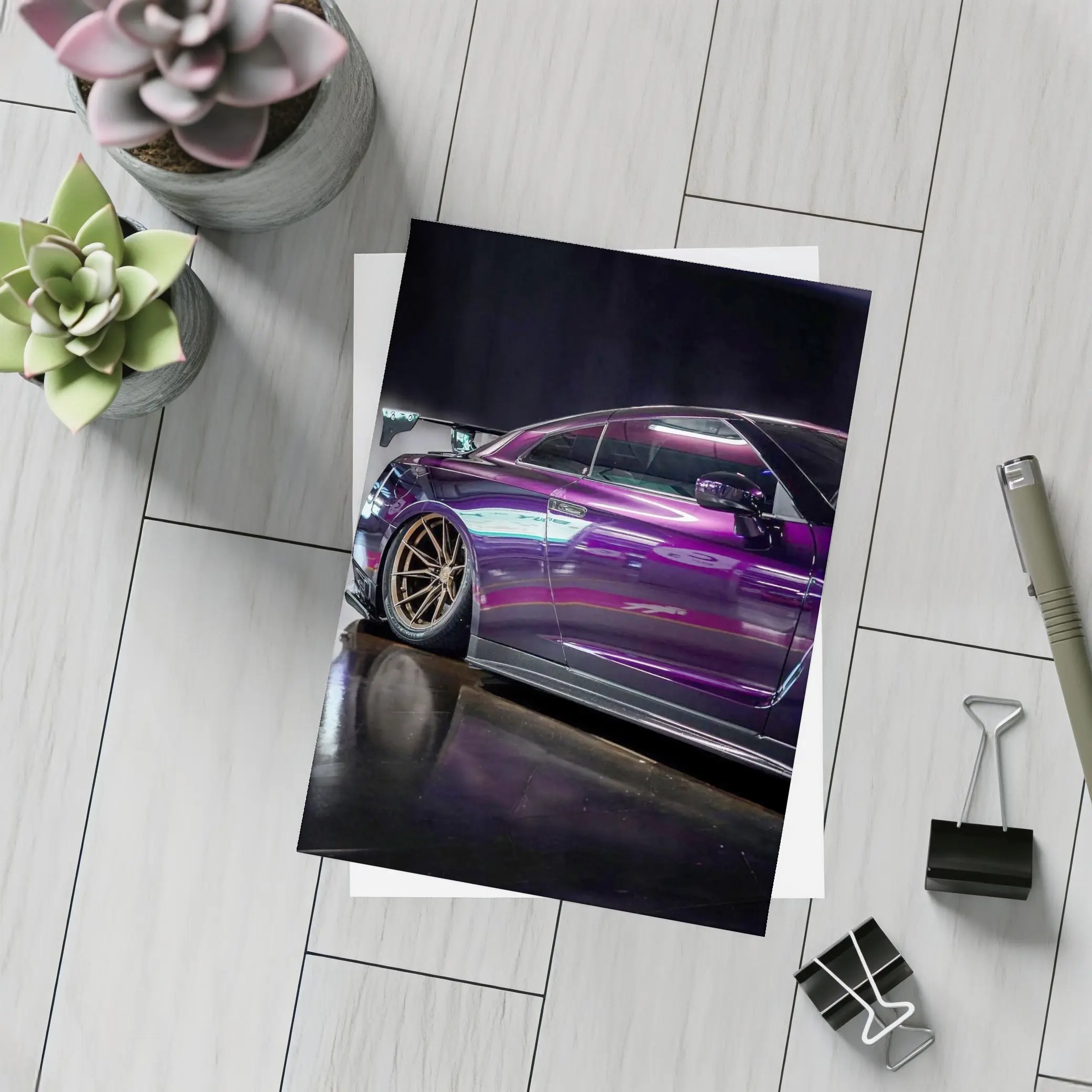 Nissan Skyline GT-R Purple Wide Body Dark Studio – Postcards