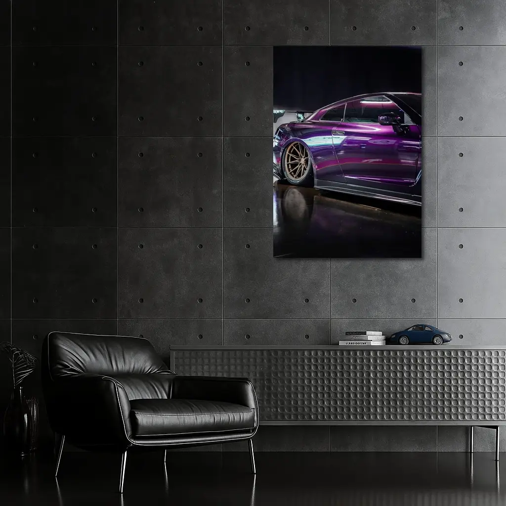 Nissan Skyline GT-R Purple Wide Body Dark Studio – Wall Art