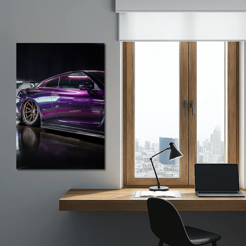 Nissan Skyline GT-R Purple Wide Body Dark Studio – Wall Art