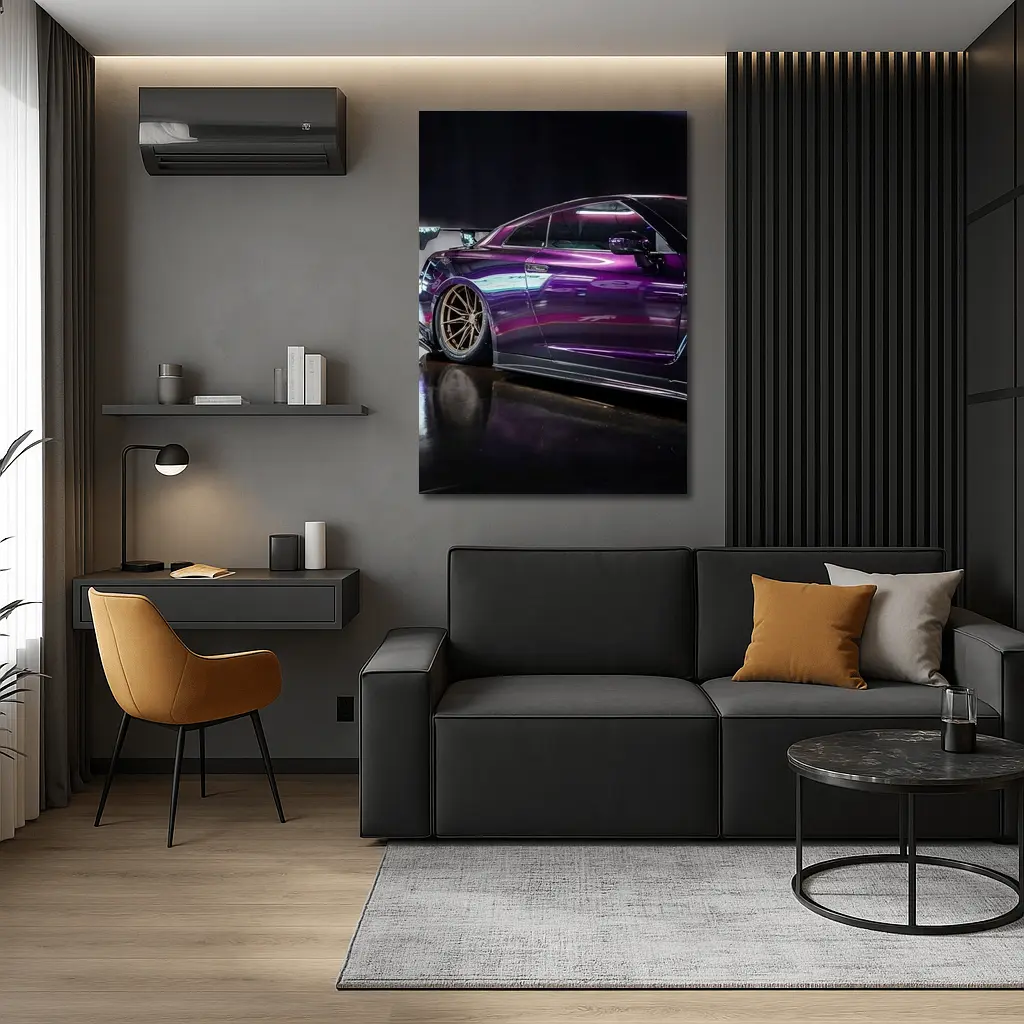 Nissan Skyline GT-R Purple Wide Body Dark Studio – Wall Art