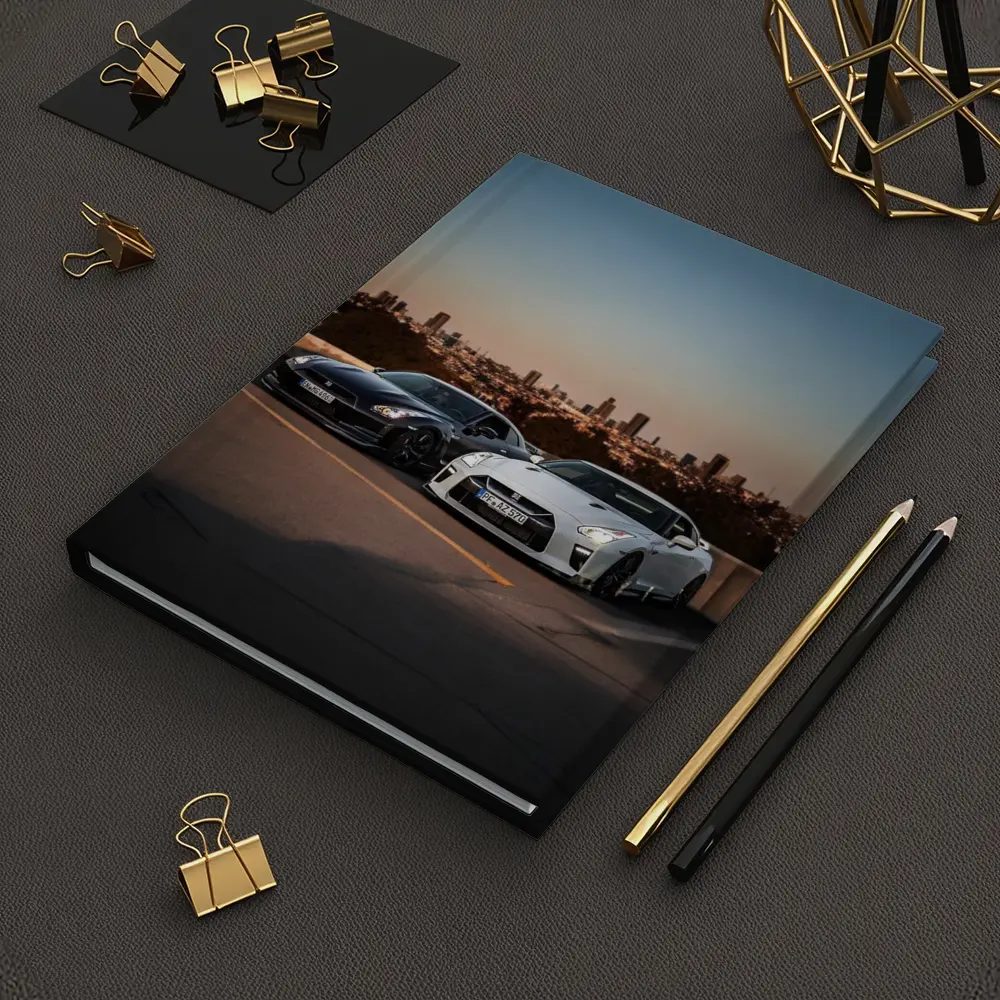 Nissan GT-R Black White City Skyline – Notebooks